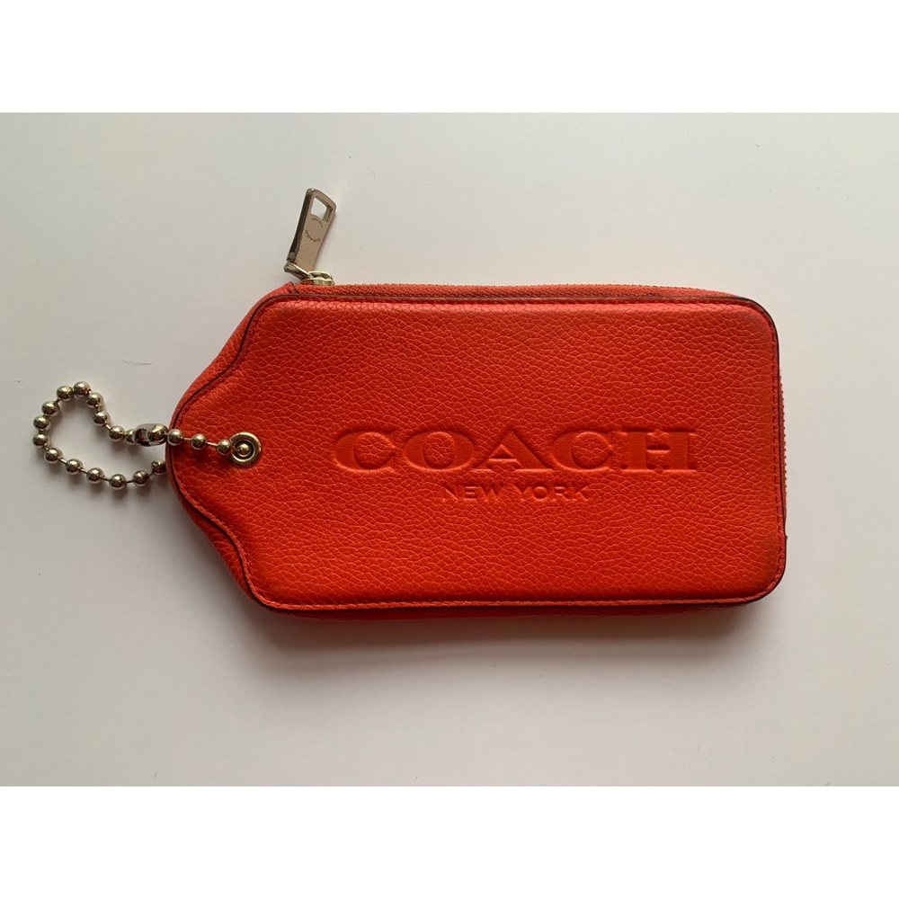 Coach Orange Tag Wallet/Keychain